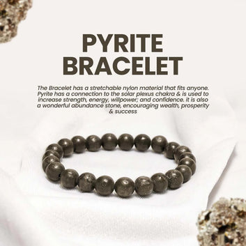 Natural Raw Pyrite Stone Bracelet Pyrite Gemstone Stretch Bracelet